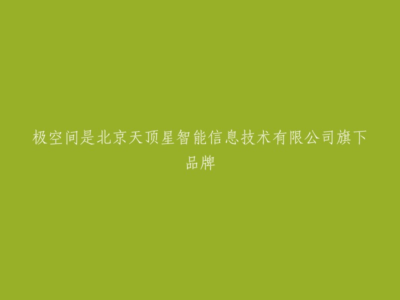 北京天顶星智能信息技术有限公司旗下的极空间品牌"