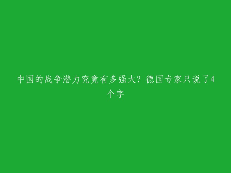 德国专家对中国战争潜力的评价：强大无比，仅用四个字概括