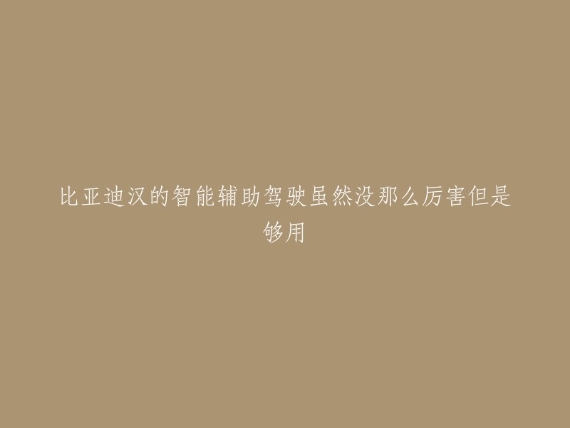 比亚迪汉的智能辅助驾驶虽非顶尖，但已足够使用