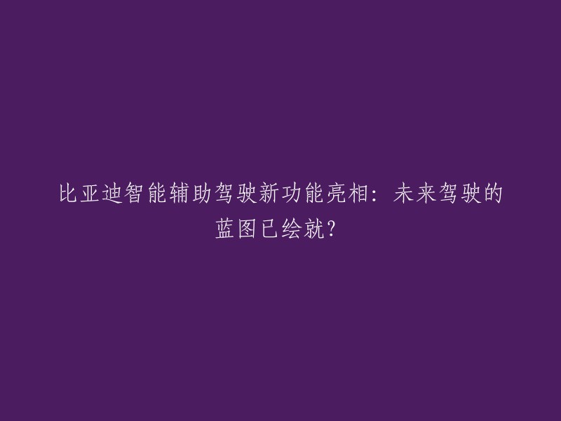 比亚迪展示全新智能辅助驾驶功能：预示未来驾驶的新篇章？