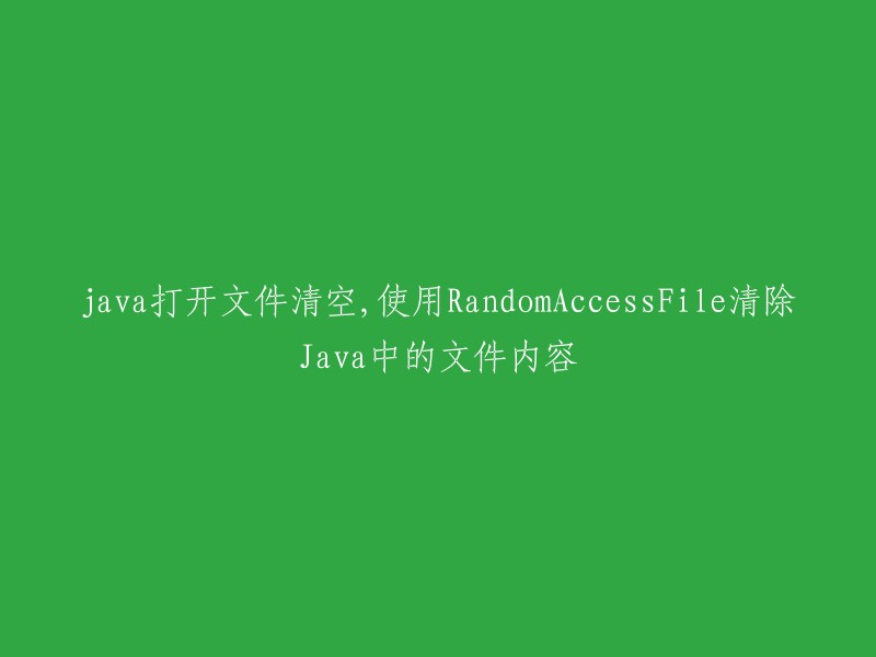 使用RandomAccessFile在Java中清空文件内容