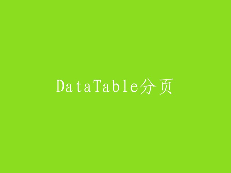 实现DataTable的分页功能"