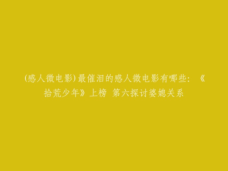 触动人心的电影)最令人感动的短片都有哪些？《拾荒少年》入选，第六部分讲述婆媳关系