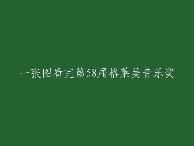 当然可以，以下是一些关于第58届格莱美音乐奖的文章：

- 第58届格莱美获奖完整名单，霉霉戛纳封后Kendrick Lamar成最大赢家
- 第58届格莱美颁奖礼完美落幕了。
- 一张图看完第58届格莱美音乐奖