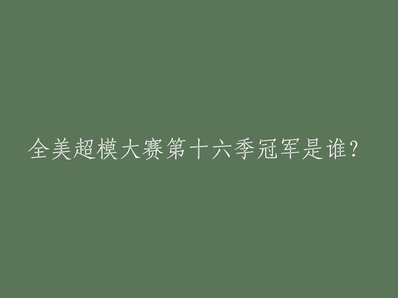 第十六季全美超模大赛的冠军是哪位？