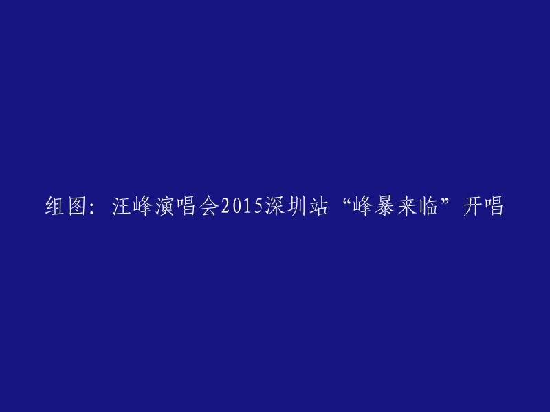 汪峰演唱会2015深圳站“峰暴来临”开唱，重写标题为“汪峰在2015年‘峰暴来临’演唱会深圳站上的表演”。