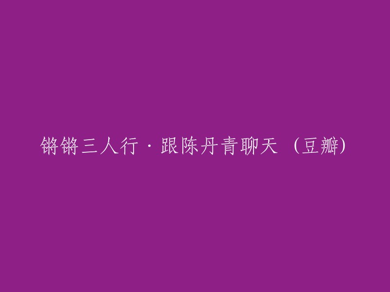 陈丹青与锵锵三人行的对话(豆瓣