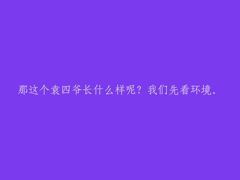 这个袁四爷的外貌如何呢？我们先观察周围的环境。