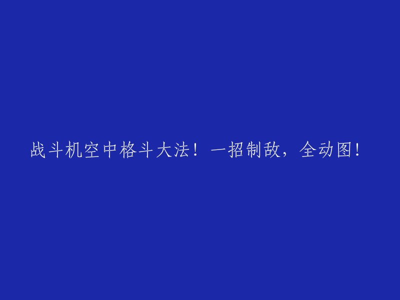 掌握战斗机空中格斗的终极技巧！一招制敌，全动态图解析！"