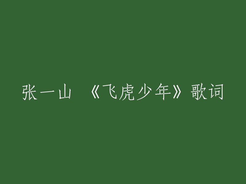 张一山演唱的《飞虎少年》歌词如下：

谁说我们只会瞎想，
谁说我们总不成器，
谁说我们老不着家，
谁说我们不消停。
长长的铁道线有我们的身影，
宽宽的微山湖有我们的笑声。
动人的歌谣我们传唱，
心爱的土琵琶我们弹奏。

我们想成为飞檐走壁的侠客，
我们有着梁山好汉一般的柔情。
在铁道游击队中的传说中长大，
我们要做顶天立地的飞虎英雄。