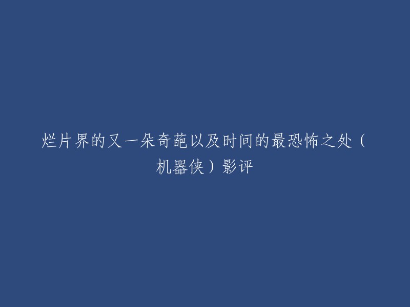 以下是我找到的与您提供的标题相关的影评：

- 《机器侠》：烂片界的又一朵奇葩，时间的最恐怖之处。