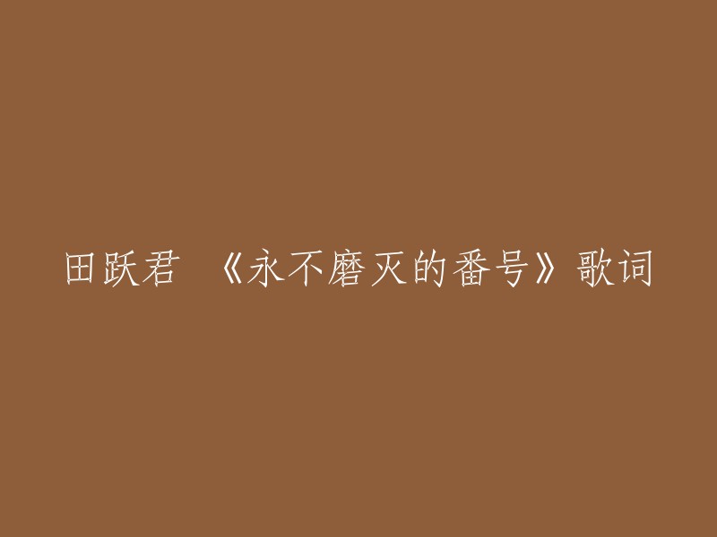 《永不磨灭的番号》歌词是由田跃君所作，以下是歌词的重写标题：

- 田跃君《永不磨灭的番号》歌词
- 田跃君《永不磨灭的番号》歌词(带时间)