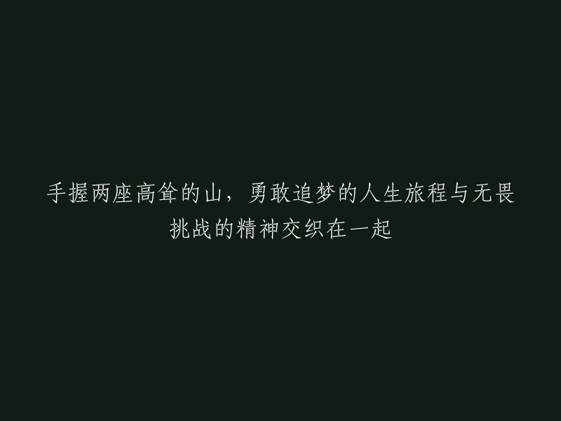 攀登人生巅峰：勇敢追梦之旅与无畏挑战的精神共舞"