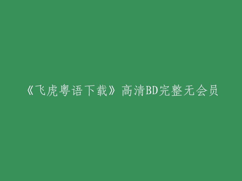 《飞虎》粤语版高清BD完整无广告免费在线下载