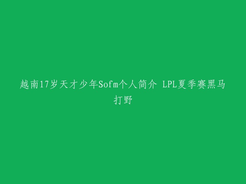 越南17岁天才少年Sofm,本名黎光维，是一位英雄联盟职业选手。他曾经担任过上单、打野、中单、ADC等四个位置，实力非常雄厚。 

SofM是早在S2时期就已经征战在英雄联盟职业赛场，凭借强悍的个人操作和灵性的打法风格逐渐在越南赛区声名鹊起，被当地粉丝誉为“越南Faker”。

他在2021年取得全国电子竞技大赛冠军。