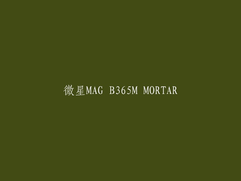 微星MAG B365M MORTAR的全新版本