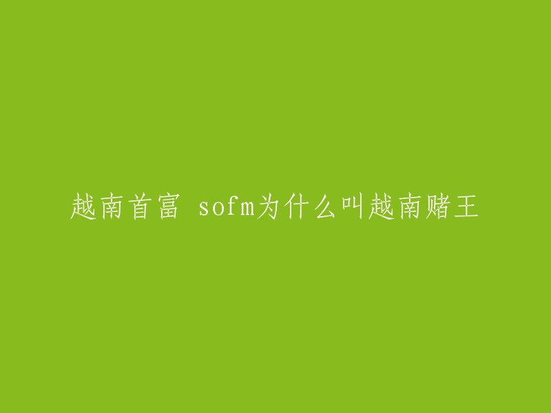 根据我的搜索结果，Sofm得名“越南首富”“越南赌王”的原因是因为他靠打假赛赚钱成为了越南首富。