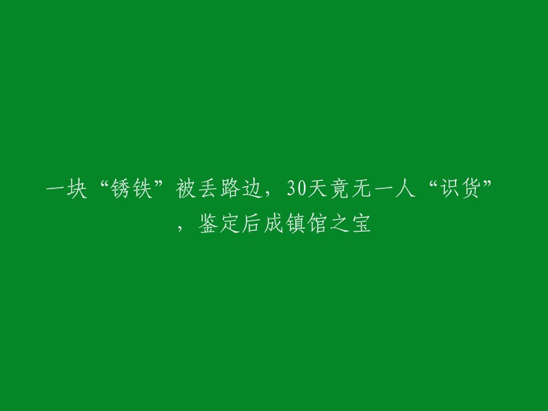 一块“生锈的铁块”被遗弃在路边，30天过去竟无人认识，经过鉴定后成为镇馆之宝