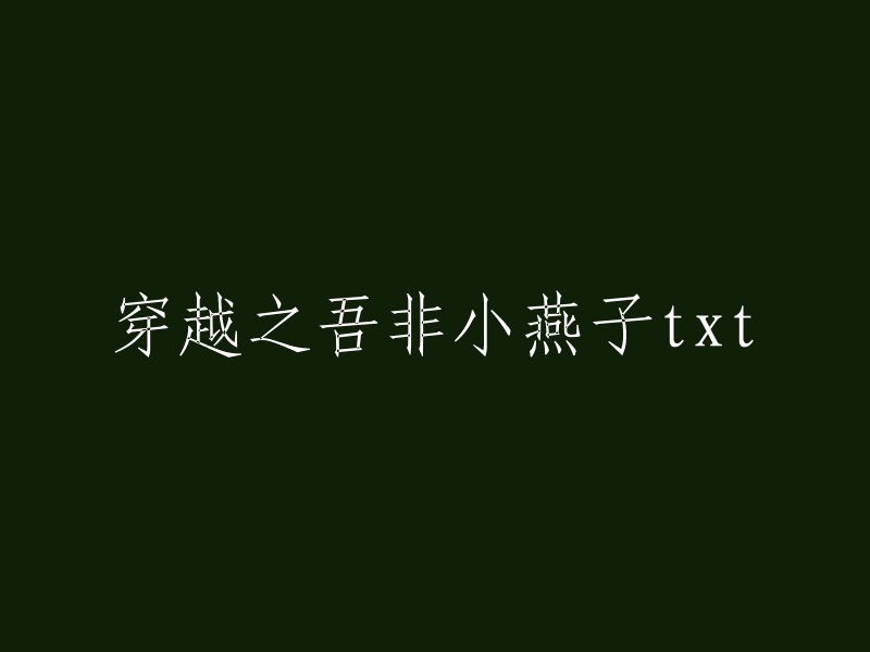 穿越小说：我非小燕子