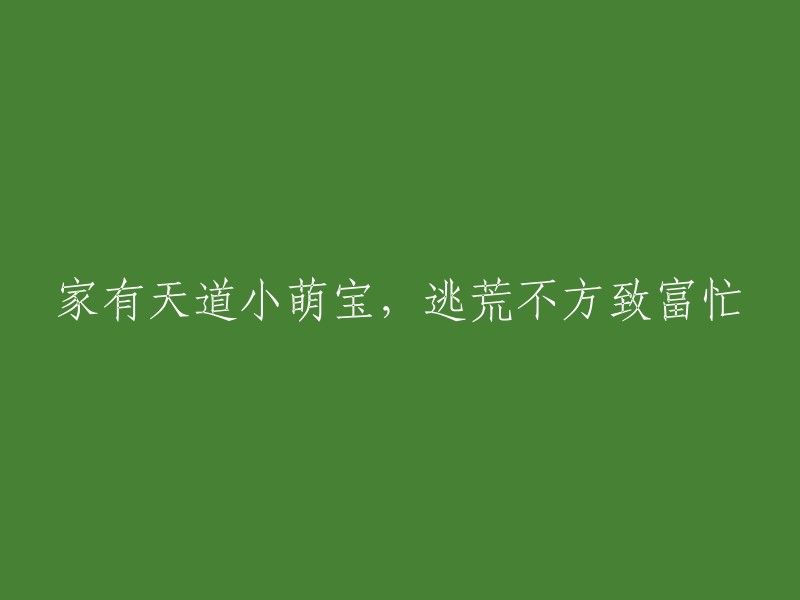 天道小萌宝降临家门，逃荒路上助农致富忙