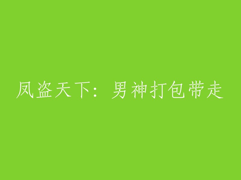 男神收藏：凤盗天下的珍稀宝贝被打包带走