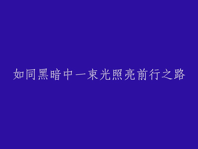 在黑暗中，一束光引领前行之路