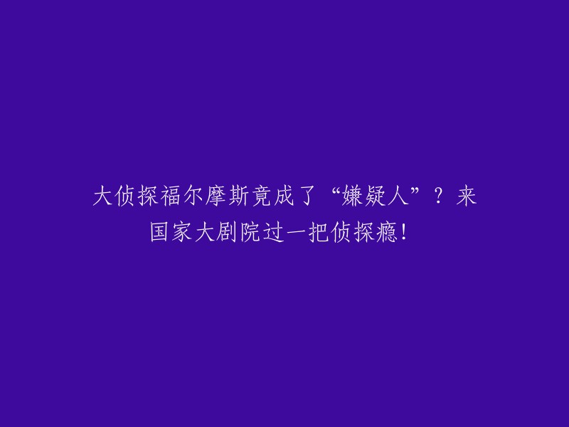 《福尔摩斯侦探：嫌疑人现身国家大剧院》