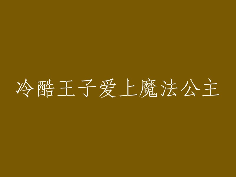 魔法公主与冷酷王子的浪漫邂逅