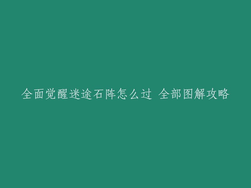 以下是重写后的标题：全面觉醒迷途石阵攻略，图解全关卡通关。