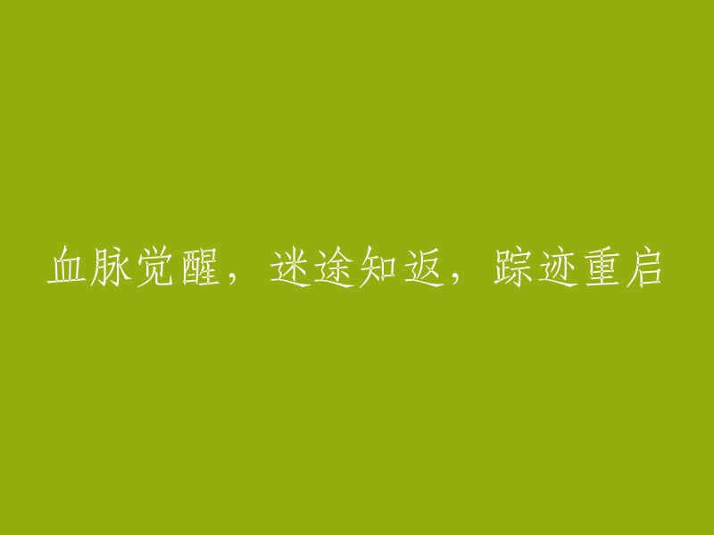 血脉觉醒：从迷失中寻找自我，重新开始探索生活"