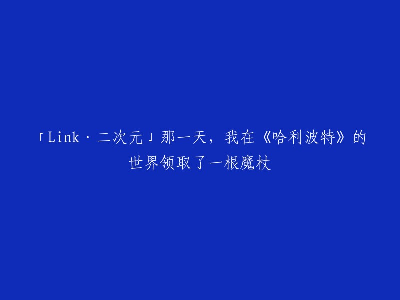 「Link·二次元」：在《哈利波特》世界中领取魔杖的那一天