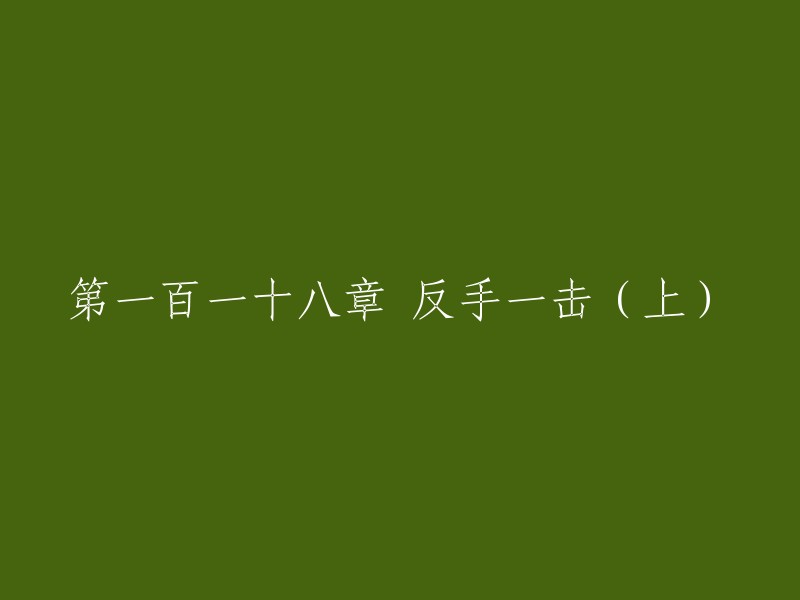 第一章 反击的开始(上)