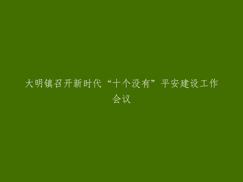 新时代“十个没有”平安建设工作在大明镇召开工作会议