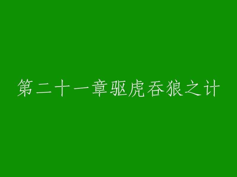 第二十章： 对抗双雄的策略