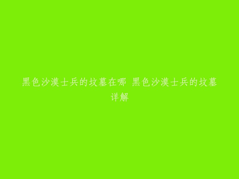 黑色沙漠士兵的坟墓位于南部山脉山麓的公墓，是旧时战争牺牲的英雄们的安息之地。不过，近来自从这附近出现了阴沉的魔法师后，骷髅们就纷纷从坟墓中爬起来了。 