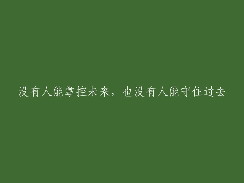 未来无法被掌控，过去亦无法永驻