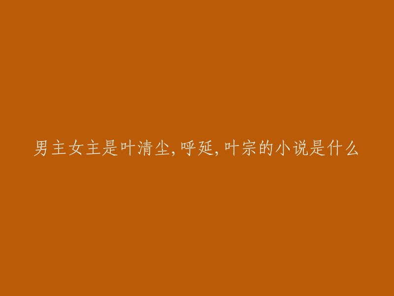 这本小说的名字是《我娘子天下第一》。其中，叶清尘、呼延和叶宗是其中的主角之一 。