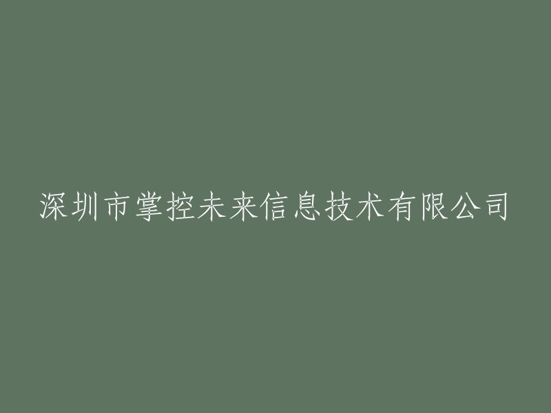 深圳掌控未来信息技术有限公司：引领未来的数字革命