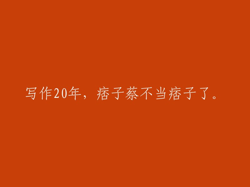 痞子蔡：从20年的痞子生涯走向新生