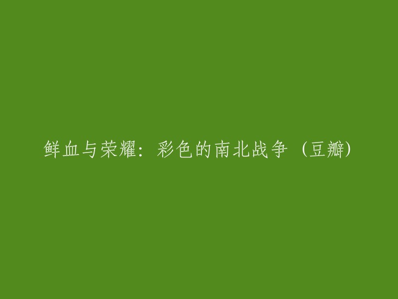 彩色的南北战争：血液与荣耀的交织"