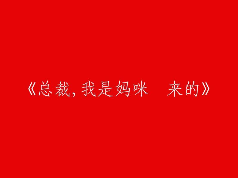 《偷偷抱走宝宝的总裁，我是他的神秘母亲》"