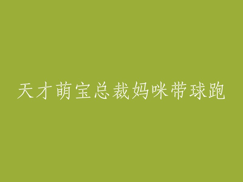 天才宝贝、总裁老公和球形母亲的逃亡之旅"