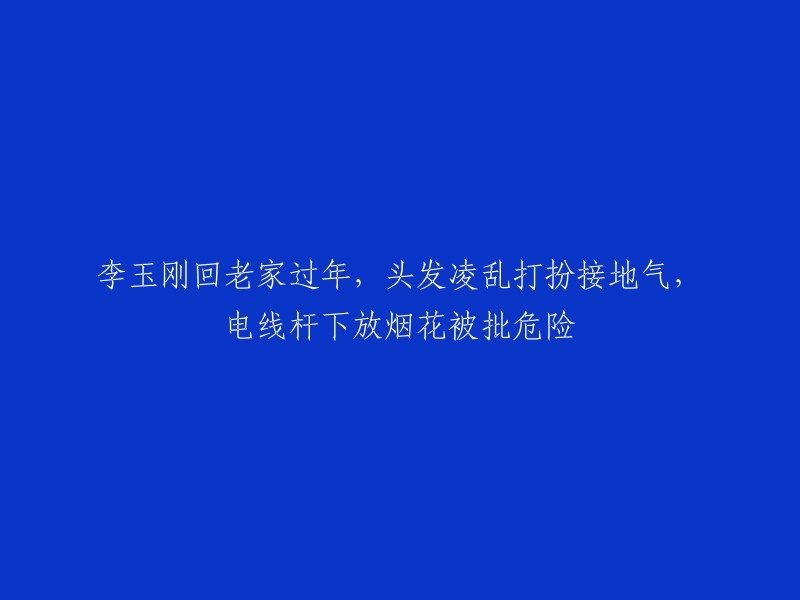 李玉刚回乡度春节，朴素打扮引关注，电线杆旁放烟花受争议