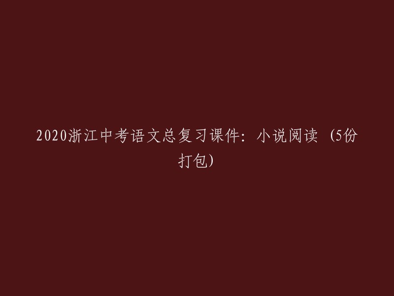 浙江中考语文复习课件：小说阅读(共5份汇总)