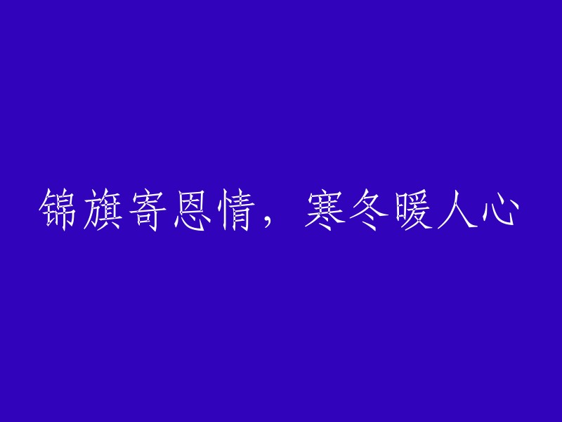 冬日里的暖意：锦旗承载的深深感激之情"