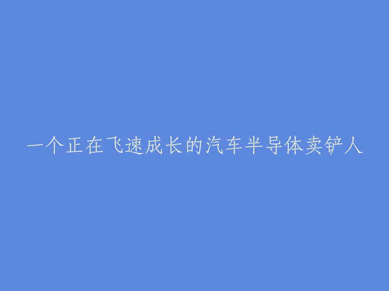 快速崛起的汽车半导体销售专家