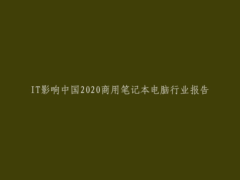 020年中国商用笔记本电脑行业报告：IT对行业的影响