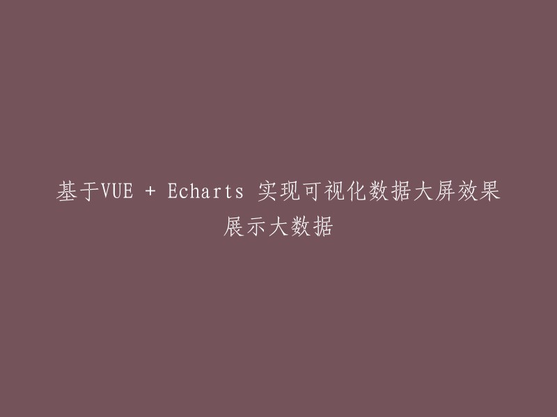 使用VUE和Echarts创建大数据可视化大屏效果展示