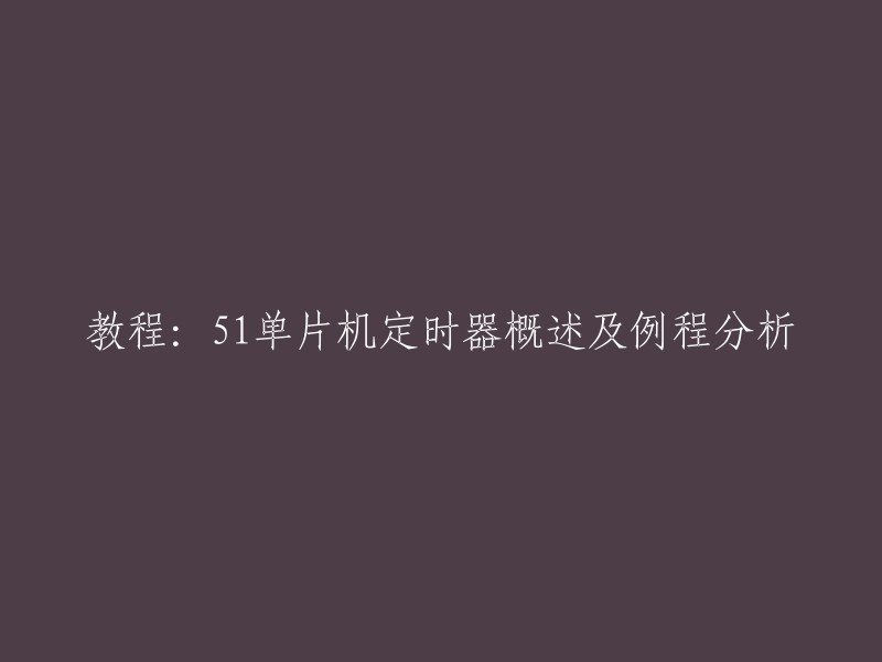 这个标题可以重写为：51单片机定时器概述及例程分析教程。