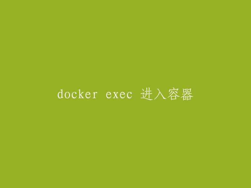 使用Docker exec命令进入容器